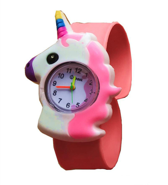 Children Slap Watch Cute Animal Cartoon Quartz Analog Wristwatches Candy Color Silicone Sport Watch Kids Student Gift Watches