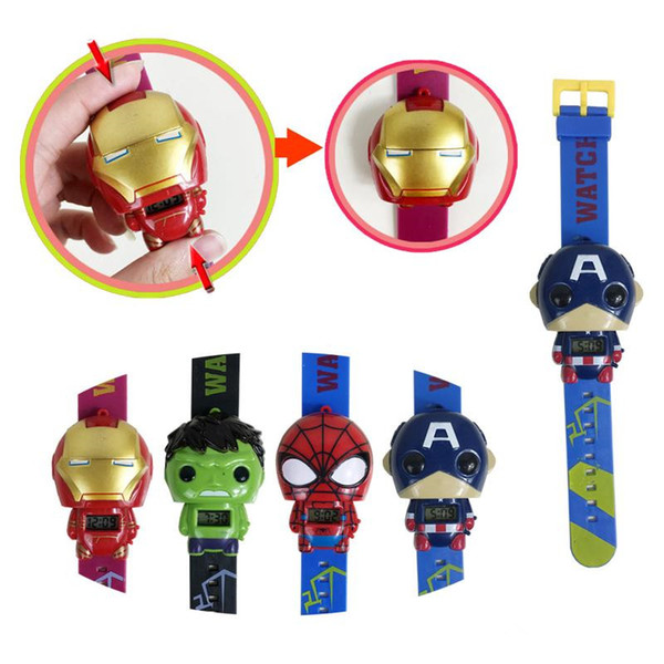 Kids Avengers Deformation Watches 2019 New Children Superhero Cartoon movie Captain America Iron Man Spiderman Hulk Watch Toys