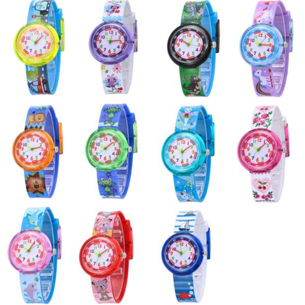 3D Cartoon Kids Wristwatch Soft Silicone Dinosaur Pattern Watchband Watches Children Students Teenager Fashion Quartz Wristwatches Gift