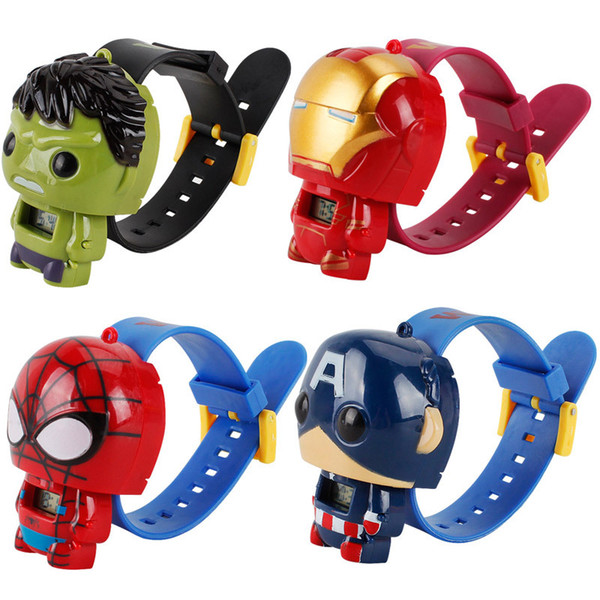 Electronic Toys Watch Avengers Iron Man Green Giant Spiderman Captain America doll deformation toy kids toys for children