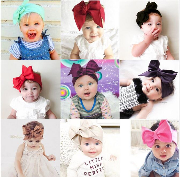 Girls Oversized Bow Tied turban Child Girls DIY head wrap Big Bow Hairband Photo prop Kids Showers Gift Child Headband