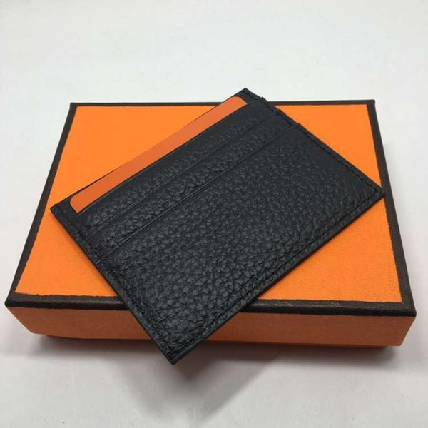 Fashion Classic Design Casual Credit Card Id Holder Real Leather Ultra Slim Wallet Packet Bag For Men Women High Quality