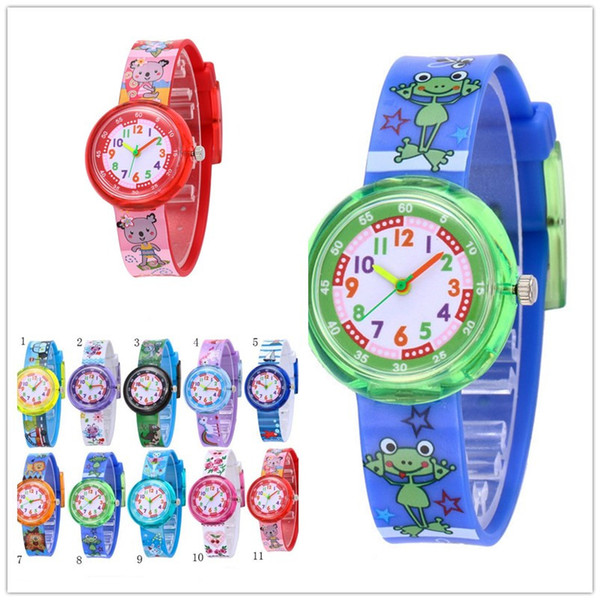 3D Silicone Cartoon Kids Wristwatch Cute Dinosaur Pattern Watchband Watches Children Students Teenager Fashion Quartz Wristwatches Gift