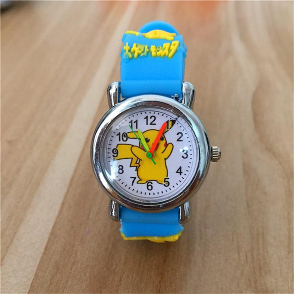 3D Cartoon Pikachu Watch Boys Girls Soft Silicone Quartz Watches Students Cartoon Anime Digimon Watch Wristwatches For Kids gifts