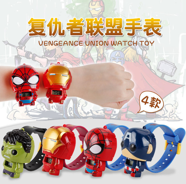 Avengers Assemble wrist watches baby cartoon electric toys multicolor style kids gifts vedio movie popular watches