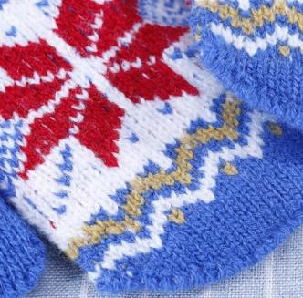 nsw Child's winter cotton warm gloves baby snow muffon with a pair of knitted mittens