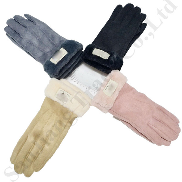 Women Australia UG Finger Gloves Ins Trendy Brand Designer Gloves Cycling Ski Warm Fleece Mittens Luxury U&G Winter Gloves Handwear C91104