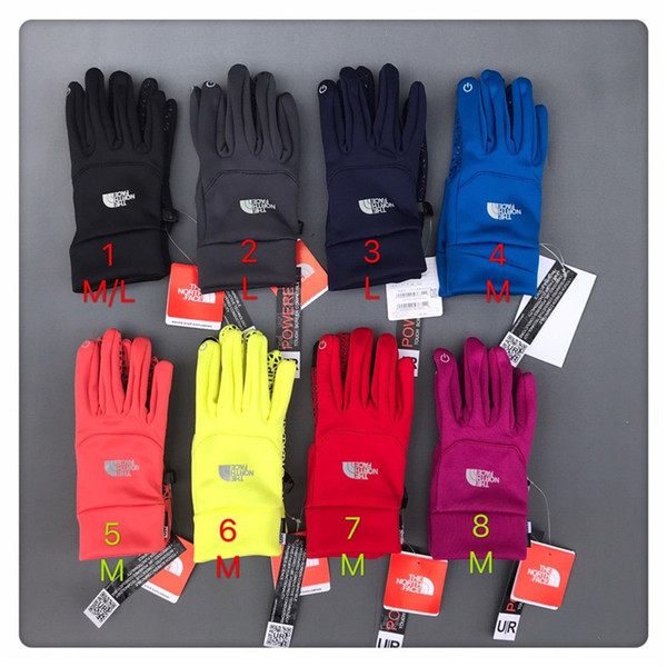 Winter Gloves Brand NF warm Fleece Touch Screen Men Women The North Outdoor Sports Face mittens Fingers gloves Cycling Handwear C101002