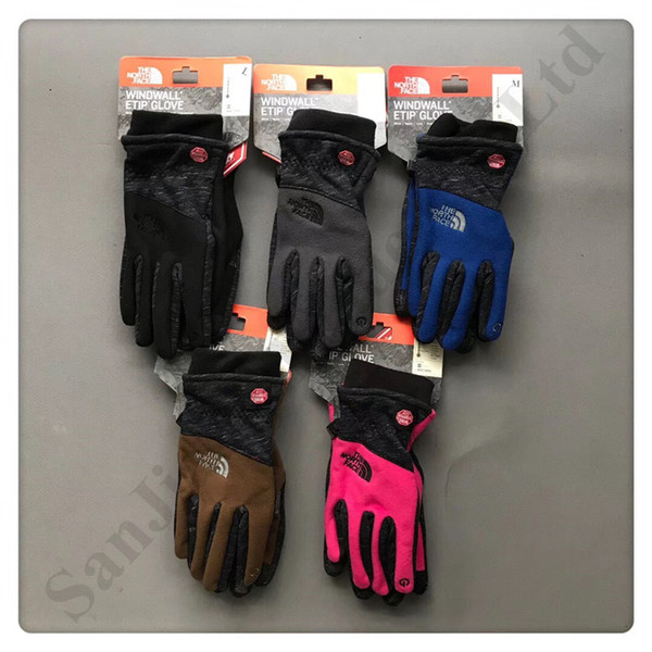 Women Men The North Winter Gloves Antiskid NF Fleece Touch Screen Gloves Brand Windproof Warm Mittens Telefingers Face Cycling Gloves C92601