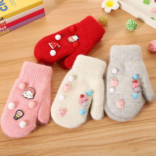 New Fashion Winter Toddler Kids Gloves Baby Boy Girl Cute Soft Knitting Mittens Warm Gloves