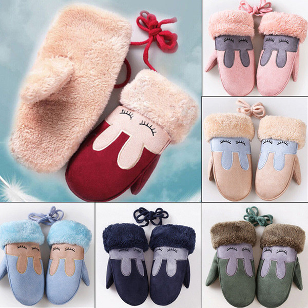 Baby Cartoon Rabbit Warm Gloves Winter Fall High Quality Fashion Baby Girl Boy Cotton Gloves 2019 New Bebes Hot Sale Kid Mittens