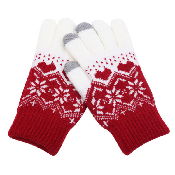 Full finger Jacquard Gloves child Adult woman Men Touch Screen Gloves Knit Winter Autumn Warm ST10