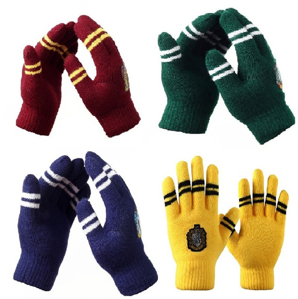 Harry Potter Gloves Gryffindor/Slytherin/Hufflepuff/Ravenclaw Gloves Cosplay Costume Accessories Halloween Christmas Gift