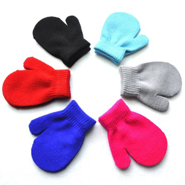 Kids Gloves Knitting Warm Soft Gloves Boys Girls Mittens Unisex Kids Winte Gloves Children Wool Luvas Kids Accessories 7 Colors