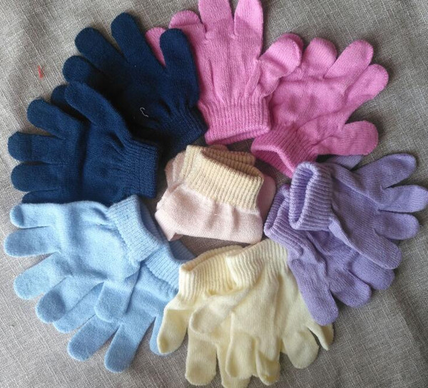 Kids Gloves Winter Knitting Baby Glove For Girls Boys Children Stretch Mittens Kids Solid Girls Gloves Full Finger Knitted Gloves Xmas Gifts