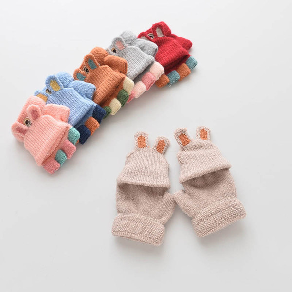 Winter Baby Gloves Cartoon Gloves Boys Gloves Girls Fingerless Mittens Kids Glove kids accessories A7472