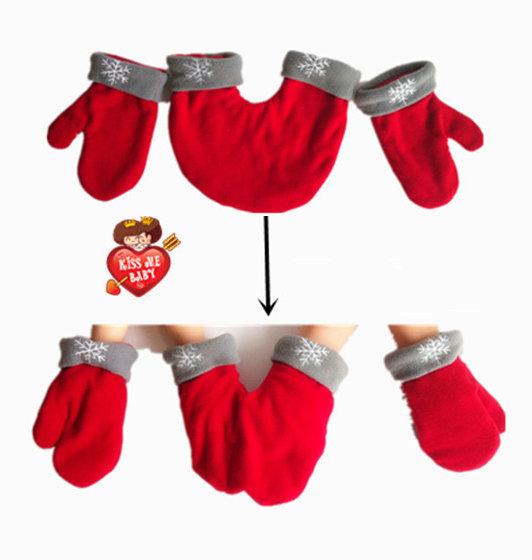 Winter Couple Gloves Blending Fleece Hand In Hand Shake Glove Sister Children Thickened Christmas Gloves For Outdoor Ski Riding