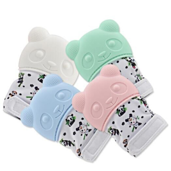 Cute Newborn Baby Gloves Silicone Baby Mitt Teething Mitten Teething Glove Candy Wrapper Sound Teether High Quality