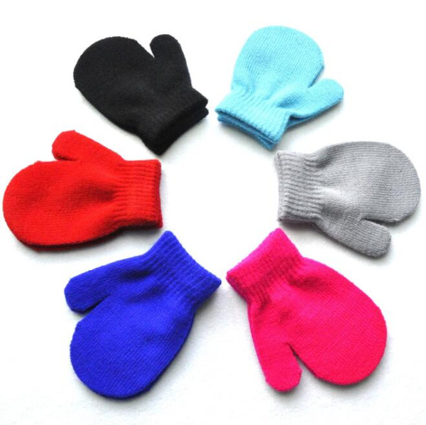 Mixed Colors Cute Baby Kids Boys Girls Unisex Knitting Warm Soft Gloves Candy Colors Mittens children boys Girls Mittens Unisex Gloves