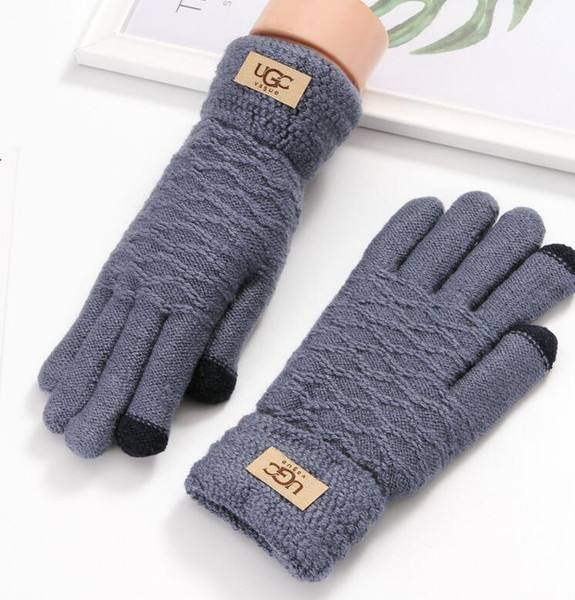 Wool winter men knitted cotton gloves warm plush and thickened riding northeast cold proof touch screen gloves free shipping