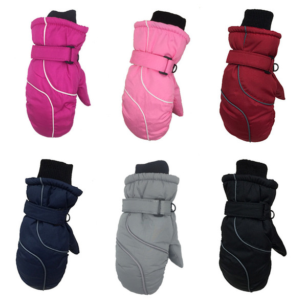 Children thick warm Ski gloves baby winter Waterproof windproof Outdoor gloves kids boys girls Ski Mittens C2252