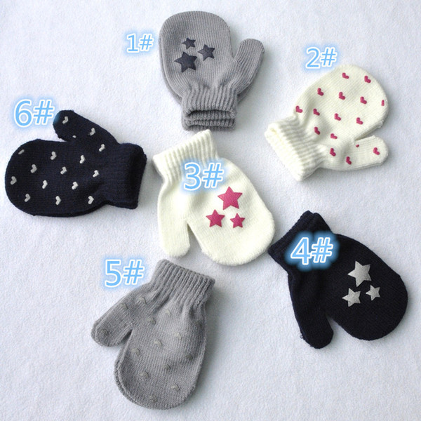 Kids Winter Gloves Mittens Boys Girls Knitted Gloves 1-4T Baby Kindergarten anti-catch Glove Warm Outdoor Wear Mitten A101401