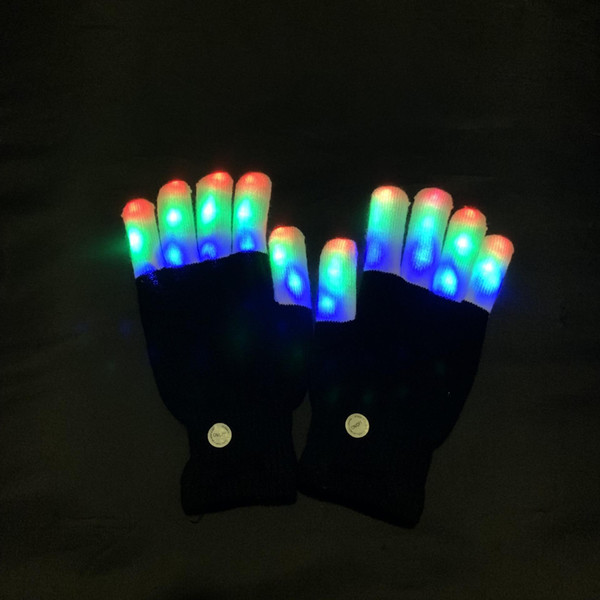 Children LED luminous gloves Colorful Performance Gloves New Strange Kids Flashing Gloves with two button batteries six lighting modes