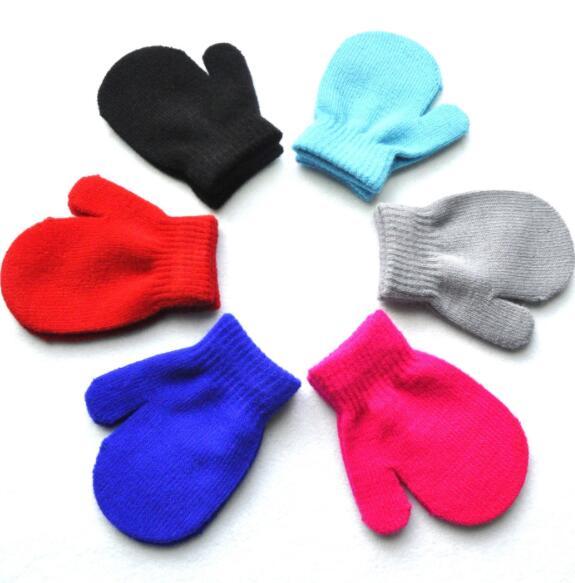 cute baby kids gloves knitting warm glove children boys Girls Mittens Unisex Gloves Unisex Knitting Warm Soft Gloves Candy Mittens 6 Colors