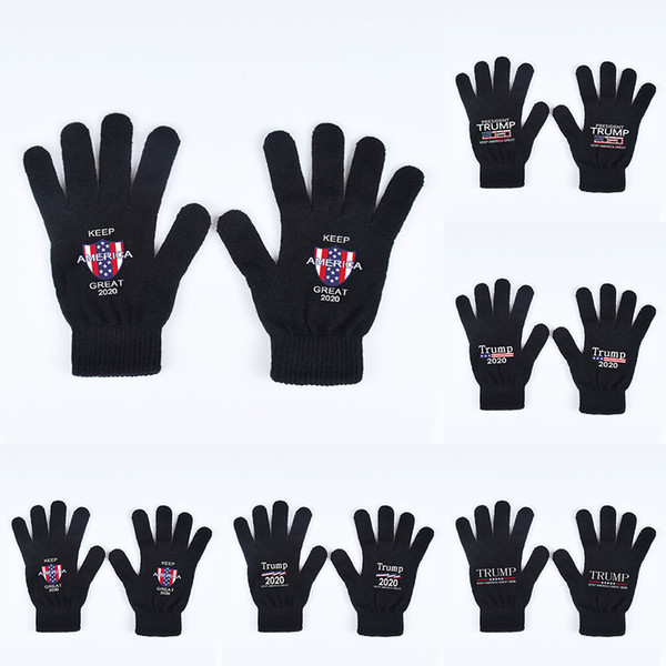 Trump 2020 Gloves Keep America Great Letter Printed Five Finger Gloves Outdoor Sports Winter Warm Mittens Z0046