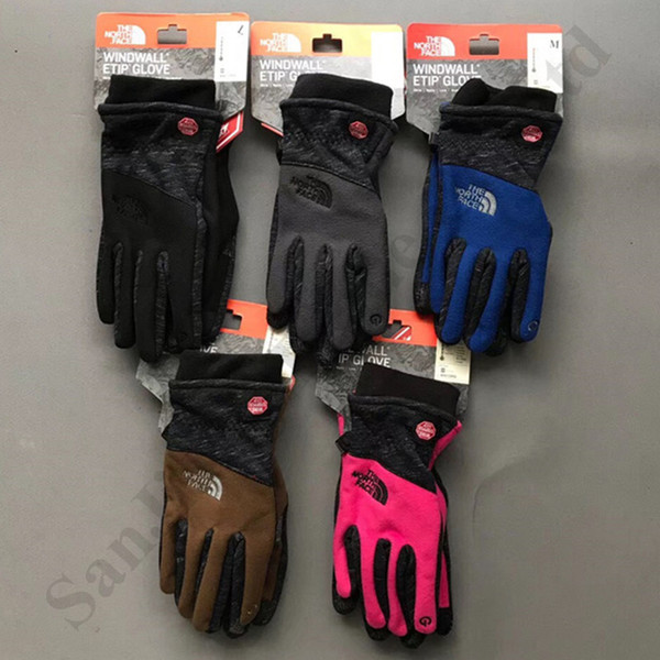 Brand NF Winter Gloves The North Polar Fleece Touch Screen Gloves Unisex Men Women Face Outdoor Ski Sport Mittens Telefingers Glove C92601