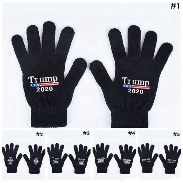 Trump 2020 Gloves Keep America Great Letter Printed Five Finger Gloves Outdoor Sports Winter Warm Mittens MMA2963