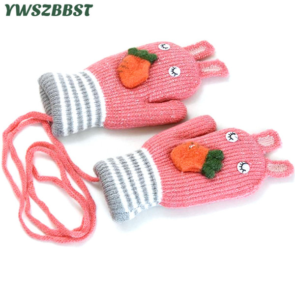 s Baby Gloves Winter Warm Gloves for Girls Toddler Kids 1-6 Years Baby Mittens for Boys Child Lanyard Mittens