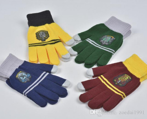 Cosplay Harry one Potter College Gloves Gryffindor Touch Screen Winter Warm Gloves Cartoon Halloween Gift Birthday