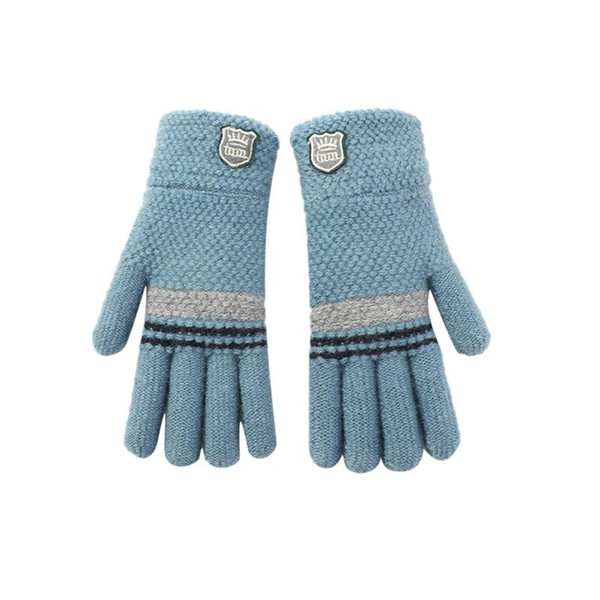 Kid Gloves Baby Boys Girls Autumn Winter Plus Velvet Gloves Solid Color Warm Full Finger Solid Color