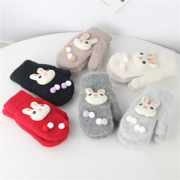 Children baby mittens newborn Kids Boy girl Warm Knitted Gloves Snow Printed Full Finger Gloves newborn baby winte