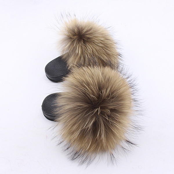 2019 Rass Ple Kids Real Fox Slippers Raccoon Slides Chinelos Menina Slippers Toddler Girls Flip Flops Slippers For Children Y190523