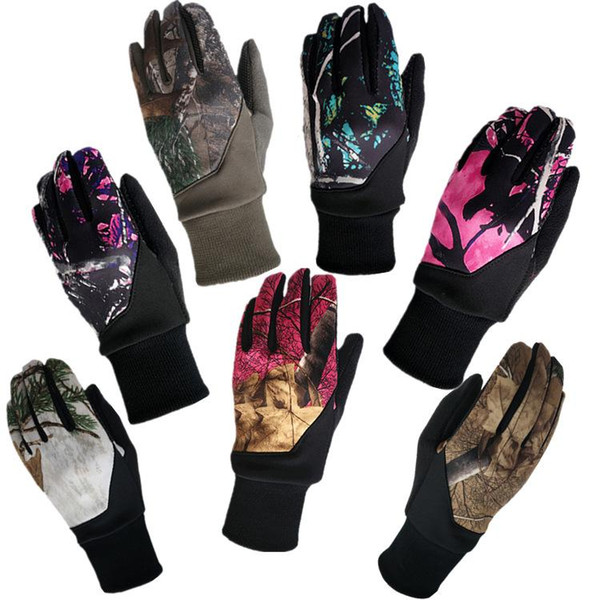 Camouflage Touch Screen Gloves Leaves Camouflage Palm Non-slip Touch Glove Winter Cycling Motorcycle Full Finger Gloves GGA2542