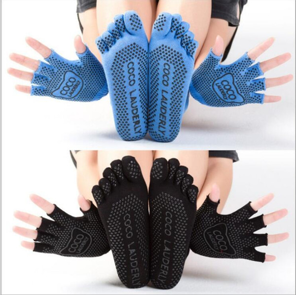 yoga socks and gloves set women Girls pilates socks Massage Five Toe yoga fitness crossfit sport socks