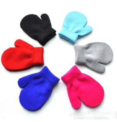 7 color Children gloves winter warm knitting contracted prevent catch comfortable solid color gloves for 1-4T