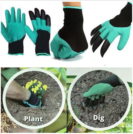 Garden Gloves Digging Planting with 4 ABS Plastic Claws Gardening Genie Gloves Waterproof Digging Gloves c1