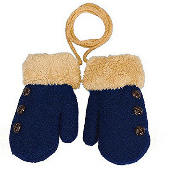 New Children's Mittens Winter Wool Baby Knitted Gloves Children Warm Rope Baby Mittens For Children 1-3 years old