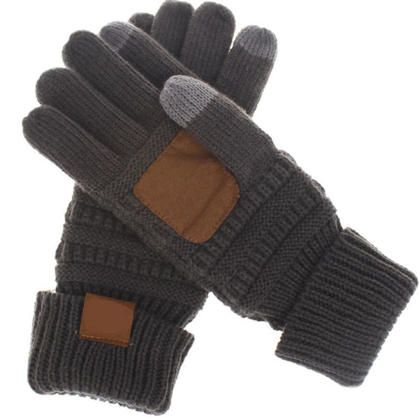 2019 Newest Letter Label Knitted Touch Screen Gloves Knit Wool Five Fingers Gloves Winter Outdoor Cycling Gloves For Men And Women