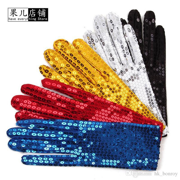 2017 Halloween Sparkly Sequins Wrist Gloves for Party Dance Stage Performance Event Kids Unisex Costume Fashion Girls Boys Gift