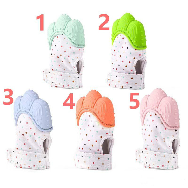 Baby Gloves Teething Mitten BPA Safe Silicone Teether Toy Mini Mitt Chewable Glove let baby more healthy