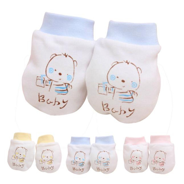 2019 Winter Baby Gloves 1 Pairs Cute Cartoon Baby Infant Boys Girls Anti Scratch Newborn Mittens Fabric Gloves Gift