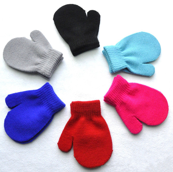 Kids Gloves Knitting Warm Soft Gloves Boys Girls Mittens Unisex Kids Winte Gloves Children Wool Luvas Kids Accessories 6 Colors