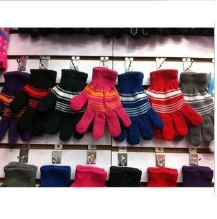 Wholesale-(30 Pairs/Lot) High Fashion Warm Fingers Stretch Magic 5~16 Years Youth's Glove ,Mixed Colors