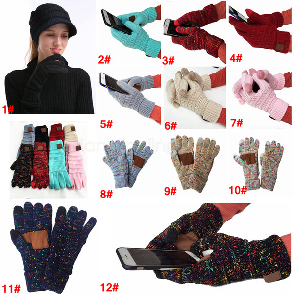 New Touch Screen Glove Knitting Capacitive Gloves Women Winter Warm Wool Gloves Antiskid Knitted Telefingers Glove Christmas Gifts