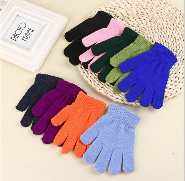 2017 Fashion Children's Kids Magic Gloves Gloves Girl Boys Kids Stretching Knitting Winter Warm Gloves Choosing Colors 9 Color 1000PCS