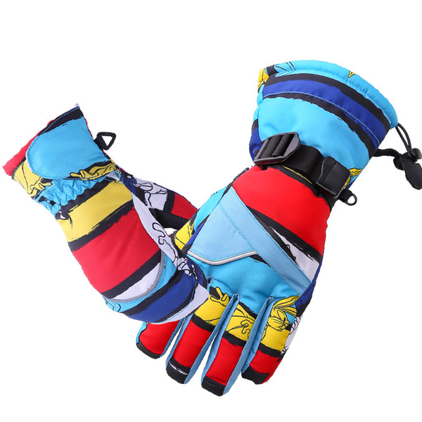 Children's ski gloves winter thickened warm cotton baby gloves with cartoon outdoor boys and girls children style